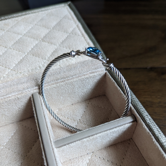 David Yurman Wheaton Bracelet Hampton Blue Topaz & Diamonds - Picture 2 of 5